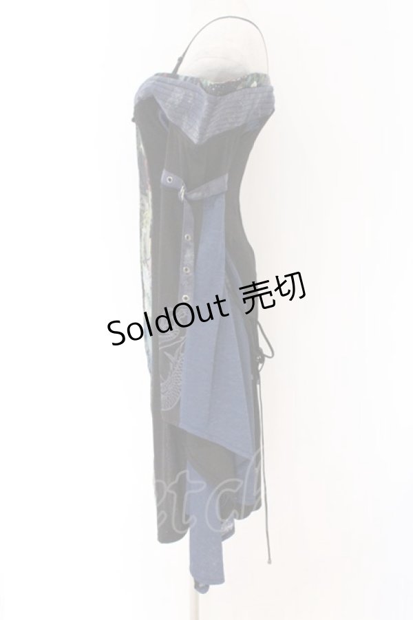 画像3: Qutie Frash / オフショルベルトカーディガン  ブラック×ブルー O-26-03-27-064-QU-JA-IG-OS (3)