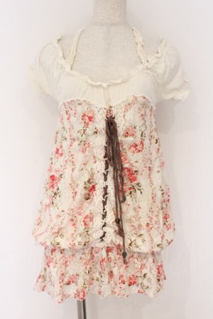 画像: LIZ LISA / フラワーレースホルターミニワンピース F ピンクｘシロ O-26-03-27-065-LO-OP-YM-OS