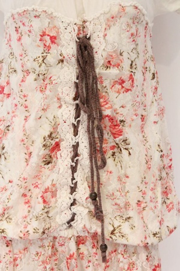 画像2: LIZ LISA / フラワーレースホルターミニワンピース F ピンクｘシロ O-26-03-27-065-LO-OP-YM-OS (2)