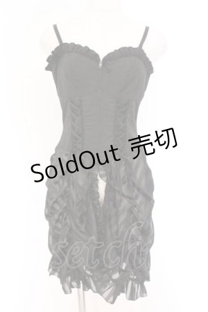 画像: BPN / ストライプシフォンビスチェワンピース M ブラック O-26-03-27-066-GO-TO-OW-OS