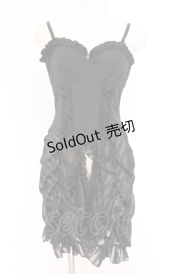 画像1: BPN / ストライプシフォンビスチェワンピース M ブラック O-26-03-27-066-GO-TO-OW-OS (1)