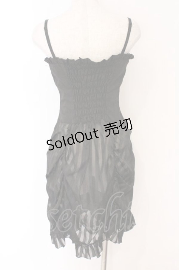 画像4: BPN / ストライプシフォンビスチェワンピース M ブラック O-26-03-27-066-GO-TO-OW-OS (4)