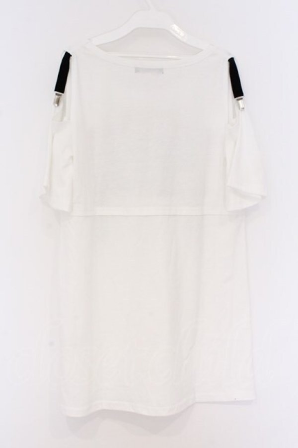 画像3: HELL CAT PUNKS / I NEED HELL オープンショルダーTシャツワンピース  ホワイト O-26-03-27-001-PU-TO-OW-OS (3)