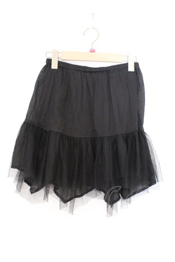 画像1: ALGONQUINS / インナーチュールスカート F ブラック O-26-03-27-012-AL-SK-IG-OS (1)
