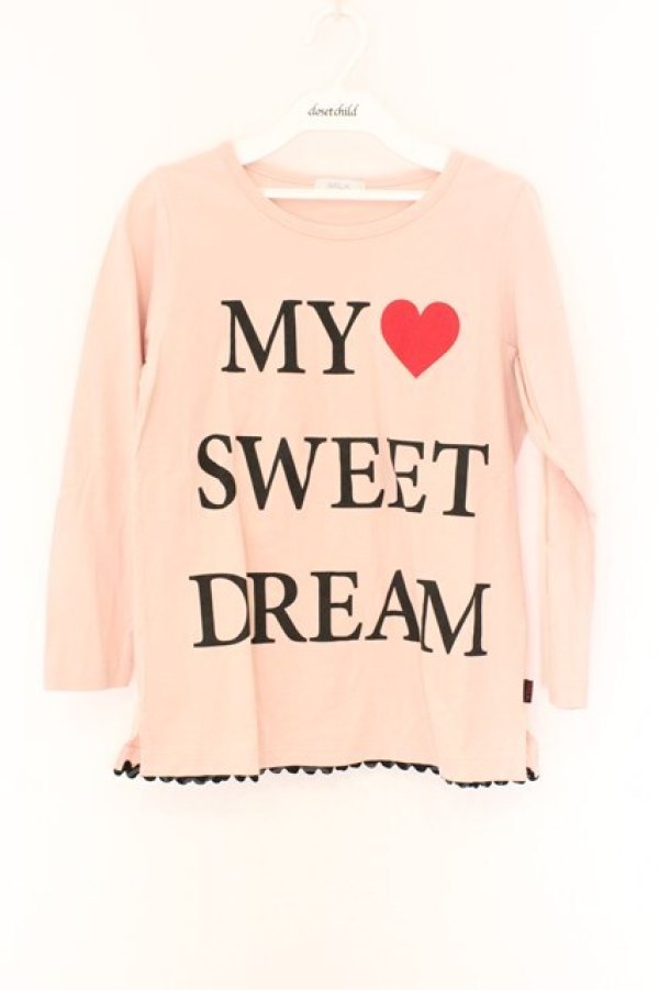 画像1: MILK / 英字カットソー  ピンク O-26-03-27-016-ML-TO-IG-OS (1)