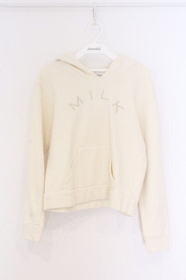 画像1: MILK / ロゴ刺繍パーカー  オフシロ O-26-03-27-018-ML-TO-IG-OS (1)