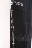 画像2: NieR Clothing / サイドレースアップパンツ  ブラック チェーンレースアップ O-26-03-27-023-PU-PA-IG-OS (2)