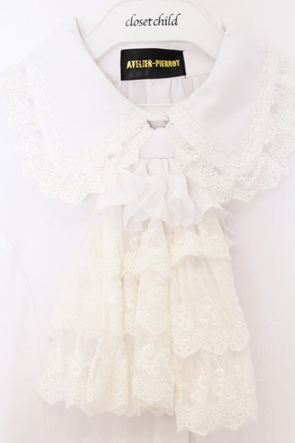画像2: ATELIER PIERROT / ルイーズ ジャボタイ ブラウス  ホワイト O-26-03-27-026-EL-BL-IG-OS (2)