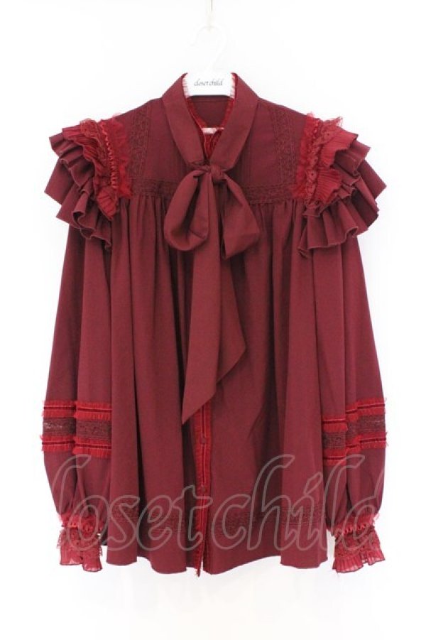 画像1: 星箱works / 七色ワルツフリルブラウス  アカ O-26-03-27-028-PU-BL-IG-OS (1)