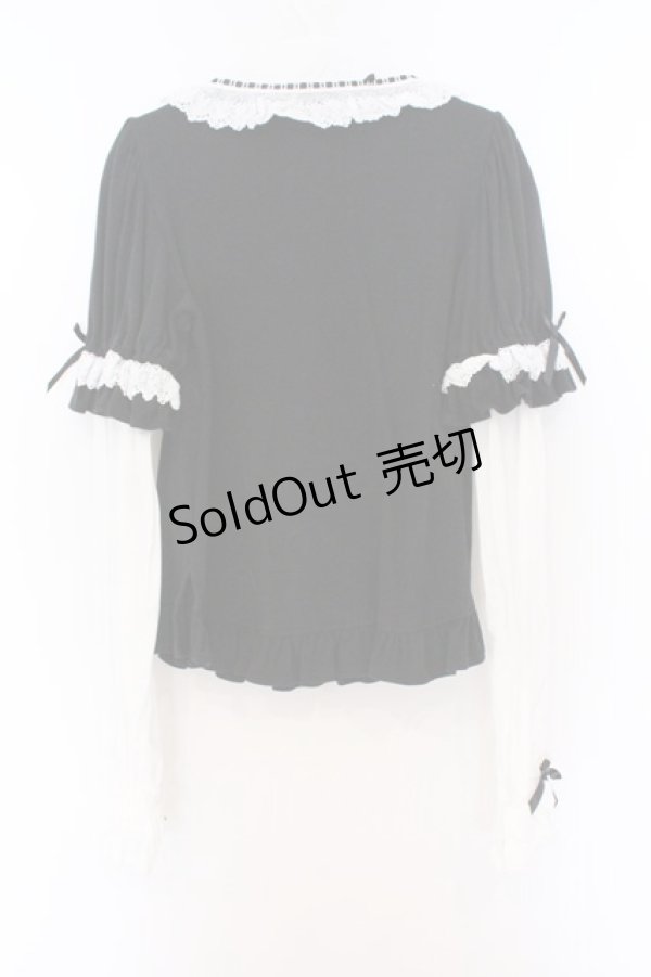 画像3: Angelic Pretty / クラシック付け袖カットソー  クロ×シロ O-26-03-27-029-AP-TO-IG-OS (3)