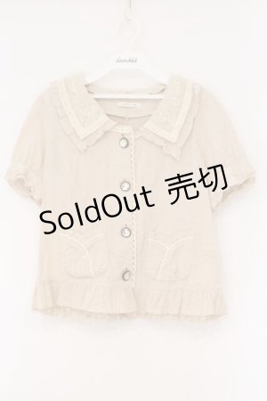 画像: axes femme / レース使い半袖シャツジャケット M アイボリー O-26-03-29-004-AX-BL-YM-OS