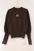 画像1: axes femme / ロゴ刺繍ボリューム袖ニット F ブラウン O-26-03-29-039-AX-TO-YM-OS (1)