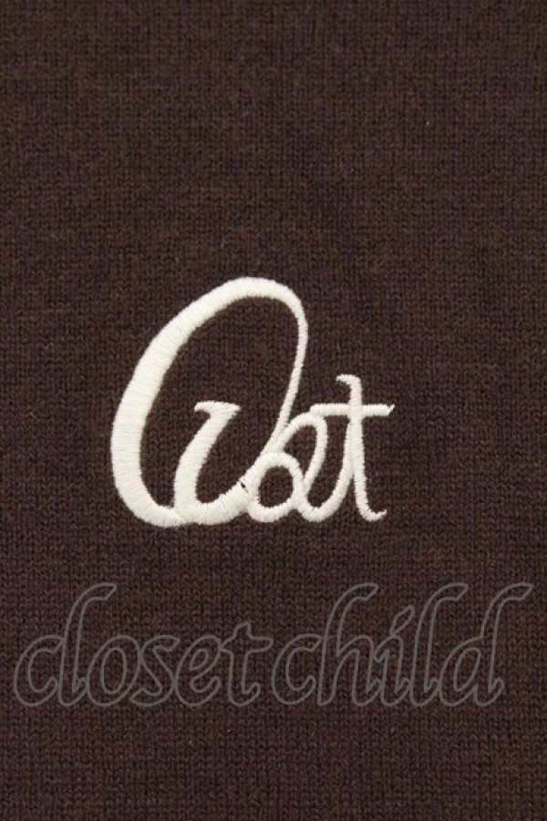 画像2: axes femme / ロゴ刺繍ボリューム袖ニット F ブラウン O-26-03-29-039-AX-TO-YM-OS (2)