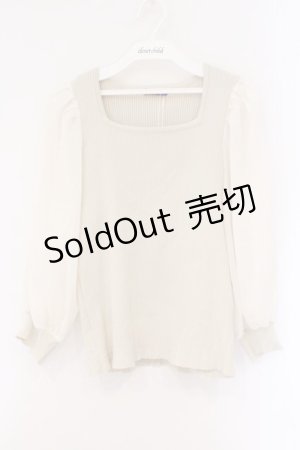 画像: axes femme / シフォンスリーブニットプルオーバー F アイボリー O-26-03-29-005-AX-TO-YM-OS