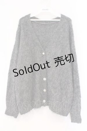 画像: axes femme / ふんわりフェザーニットカーディガン F グレー O-26-03-29-045-AX-TO-YM-OS