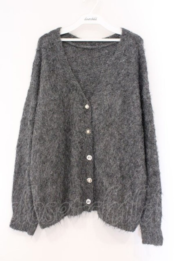 画像1: axes femme / ふんわりフェザーニットカーディガン F グレー O-26-03-29-045-AX-TO-YM-OS (1)