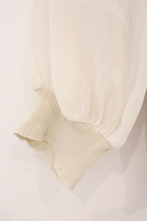 画像2: axes femme / シフォンスリーブニットプルオーバー F アイボリー O-26-03-29-005-AX-TO-YM-OS (2)