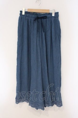 画像: axes femme / 選べる着丈楊柳ワイドパンツ S ブルー O-26-03-29-049-AX-PA-YM-OS