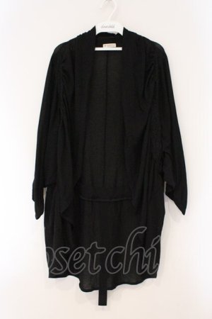 画像: axes femme / レース配色ショールカーディガン M クロ O-26-03-29-051-AX-TO-YM-OS