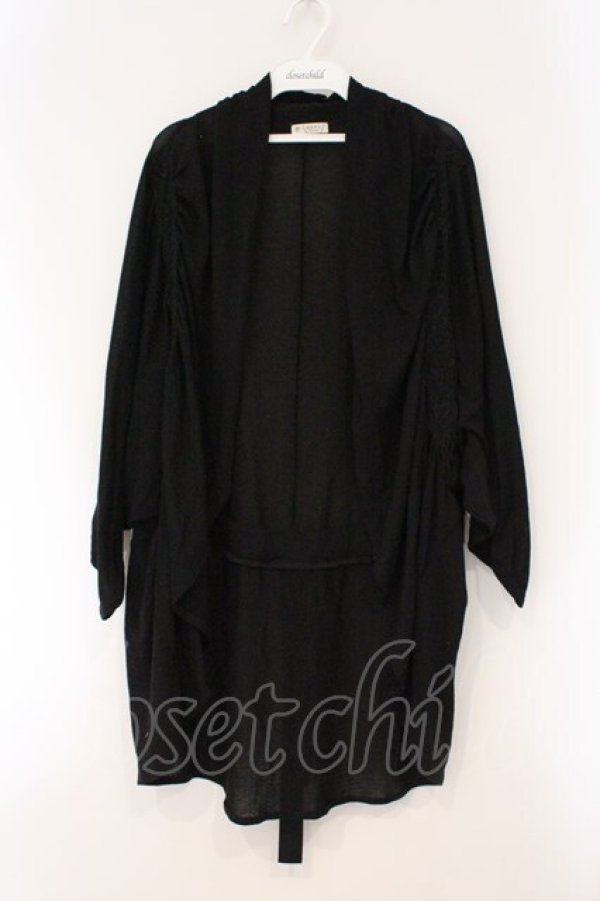 画像1: axes femme / レース配色ショールカーディガン M クロ O-26-03-29-051-AX-TO-YM-OS (1)