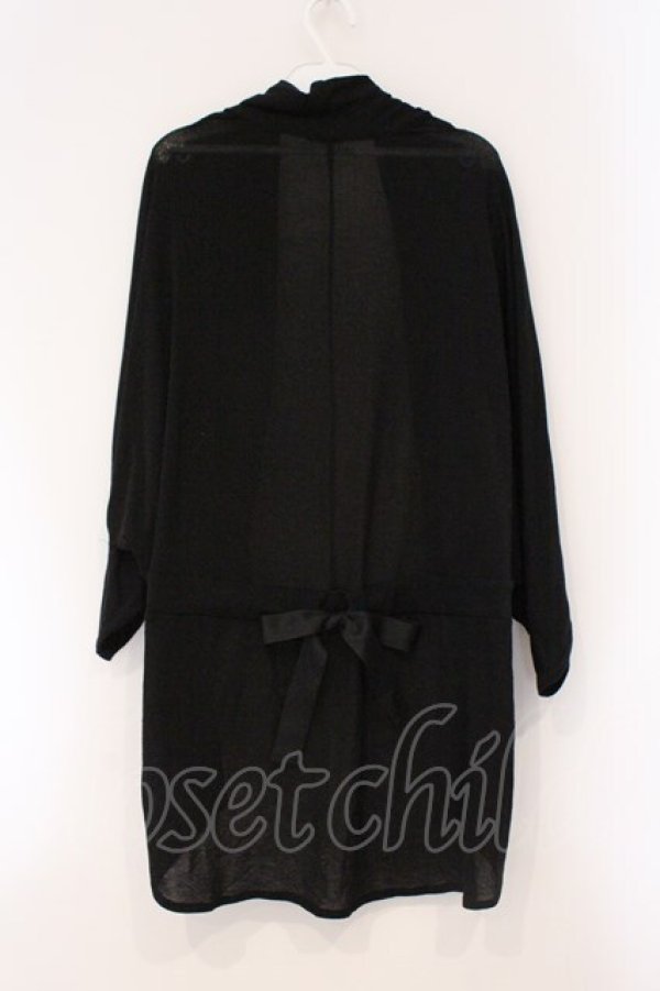 画像3: axes femme / レース配色ショールカーディガン M クロ O-26-03-29-051-AX-TO-YM-OS (3)