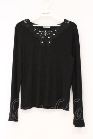 画像: axes femme / 蝶々レース×ビジューインナー F クロ O-26-03-29-052-AX-TO-YM-OS