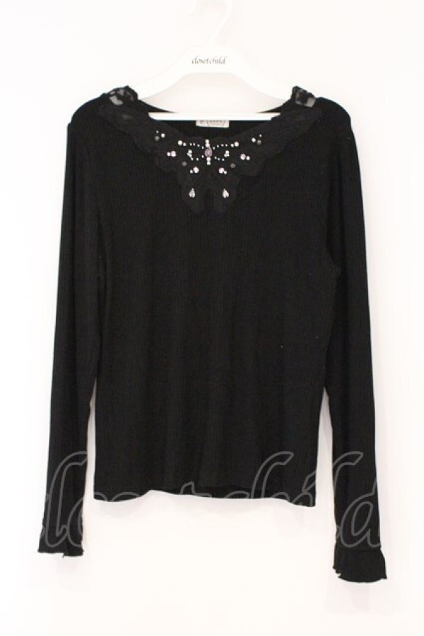 画像1: axes femme / 蝶々レース×ビジューインナー F クロ O-26-03-29-052-AX-TO-YM-OS (1)