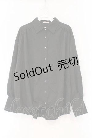 画像: axes femme / 長袖カシュクールバルーンシャツ M クロ O-26-03-29-055-AX-BL-YM-OS