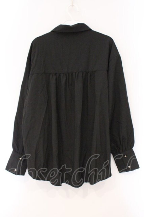 画像3: axes femme / 長袖カシュクールバルーンシャツ M クロ O-26-03-29-055-AX-BL-YM-OS (3)