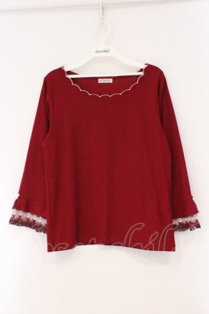 画像: axes femme / カラー刺繍チュールレースプルオーバー F アカ O-26-03-29-056-AX-TO-YM-OS