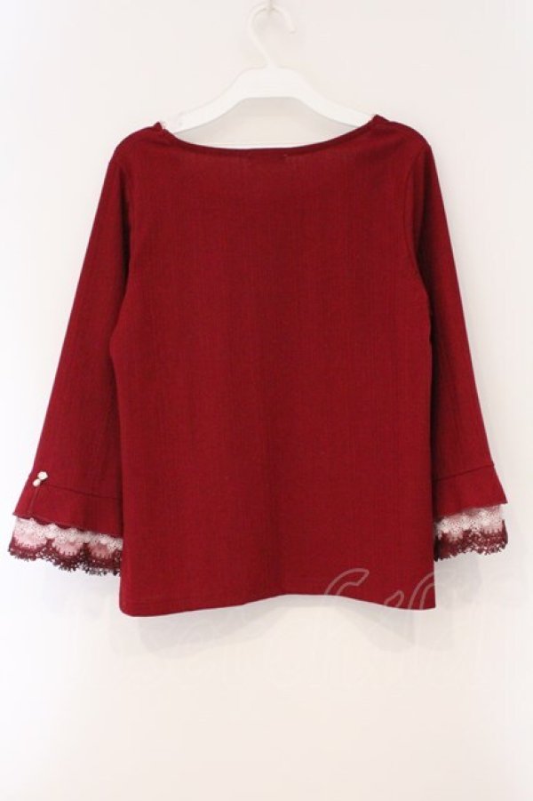 画像3: axes femme / カラー刺繍チュールレースプルオーバー F アカ O-26-03-29-056-AX-TO-YM-OS (3)