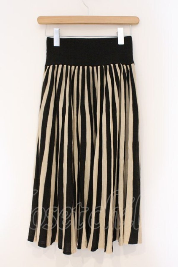 画像2: axes femme / ニットスカート M クロｘアイボリー O-26-03-29-057-AX-SK-YM-OS (2)