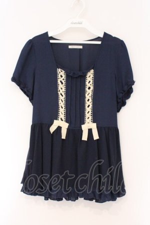 画像: axes femme / シフォンミニワンピース  ネイビー O-26-03-29-060-AX-BL-YM-OS