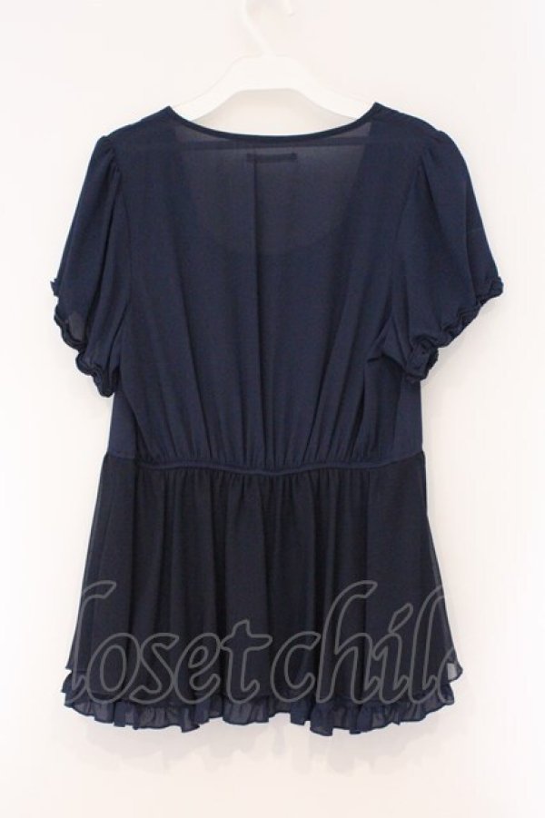 画像3: axes femme / シフォンミニワンピース  ネイビー O-26-03-29-060-AX-BL-YM-OS (3)