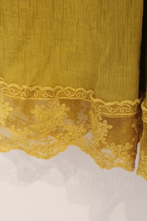 画像2: axes femme / 裾レース楊柳ワイドパンツ F イエロー O-26-03-29-063-AX-PA-YM-OS (2)