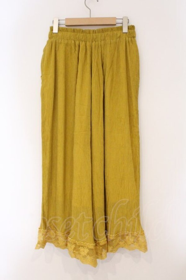 画像3: axes femme / 裾レース楊柳ワイドパンツ F イエロー O-26-03-29-063-AX-PA-YM-OS (3)