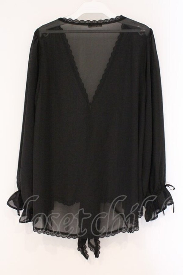 画像3: axes femme / イレヘムシフォンカーデ F クロ O-26-03-29-066-AX-TO-YM-OS (3)