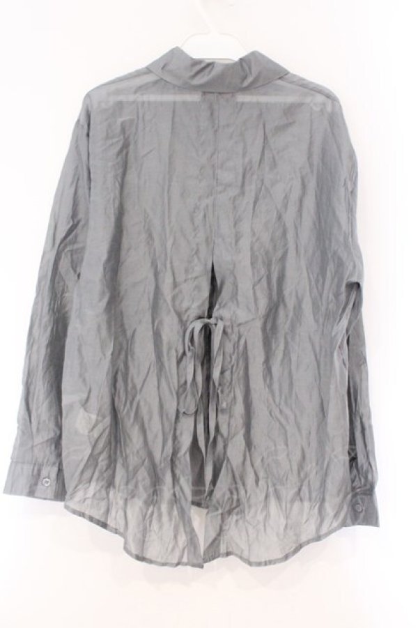 画像3: axes femme / サテンワイドシャツ  ライトグレー O-26-03-29-067-AX-BL-YM-OS (3)