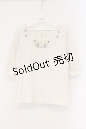 画像: axes femme / ローズガーデンプルオーバー M シロ O-26-03-29-069-AX-TO-YM-OS