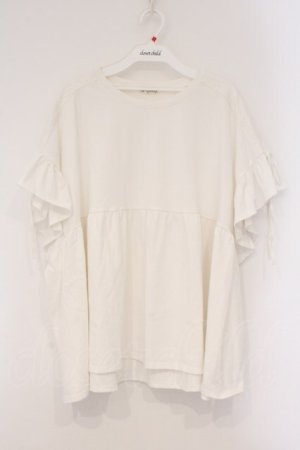 画像: axes femme / レース配色フリルトップス  シロ O-26-03-29-071-AX-TO-YM-OS