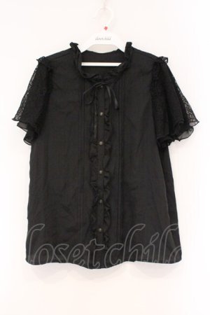 画像: axes femme / 袖レースブラウス M クロ O-26-03-29-074-AX-BL-YM-OS