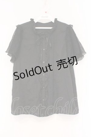 画像: axes femme / 袖レースブラウス M クロ O-26-03-29-074-AX-BL-YM-OS