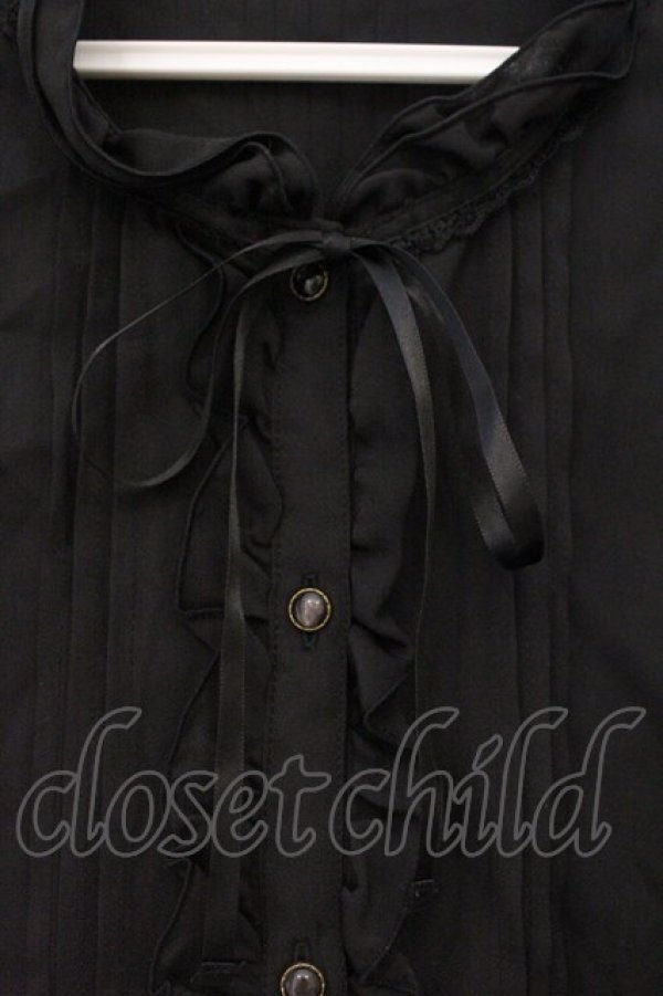 画像2: axes femme / 袖レースブラウス M クロ O-26-03-29-074-AX-BL-YM-OS (2)