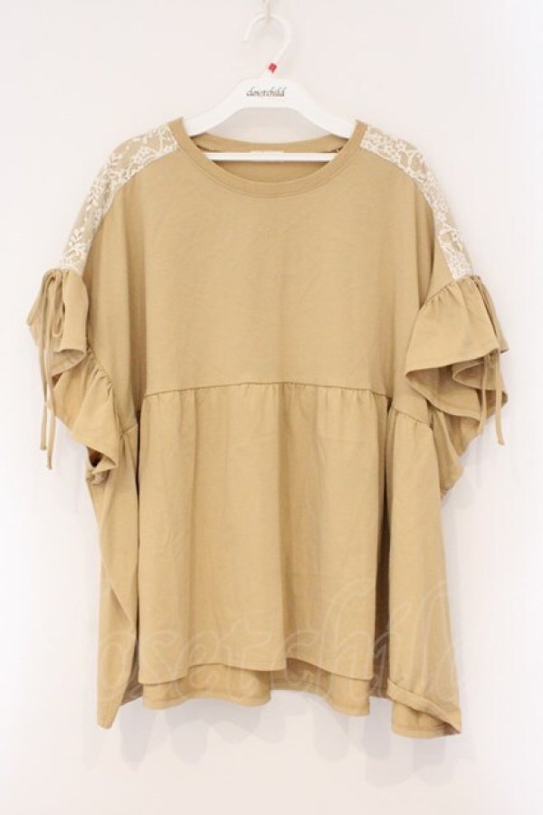 画像1: axes femme / レース配色チュニック F ベージュ O-26-03-29-077-AX-TO-YM-OS (1)
