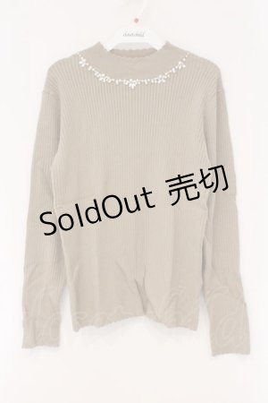 画像: axes femme / ハイネックビジューニットプルオーバー M カーキ O-26-03-29-081-AX-TO-YM-OS