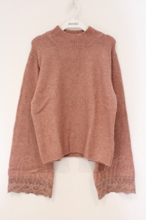 画像: axes femme / フレア袖ハイネックニット F ピンク O-26-03-29-082-AX-TO-YM-OS