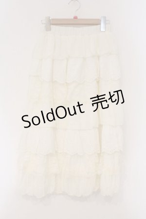 画像: axes femme / レースフリルスカート M シロ O-26-03-29-083-AX-SK-YM-OS
