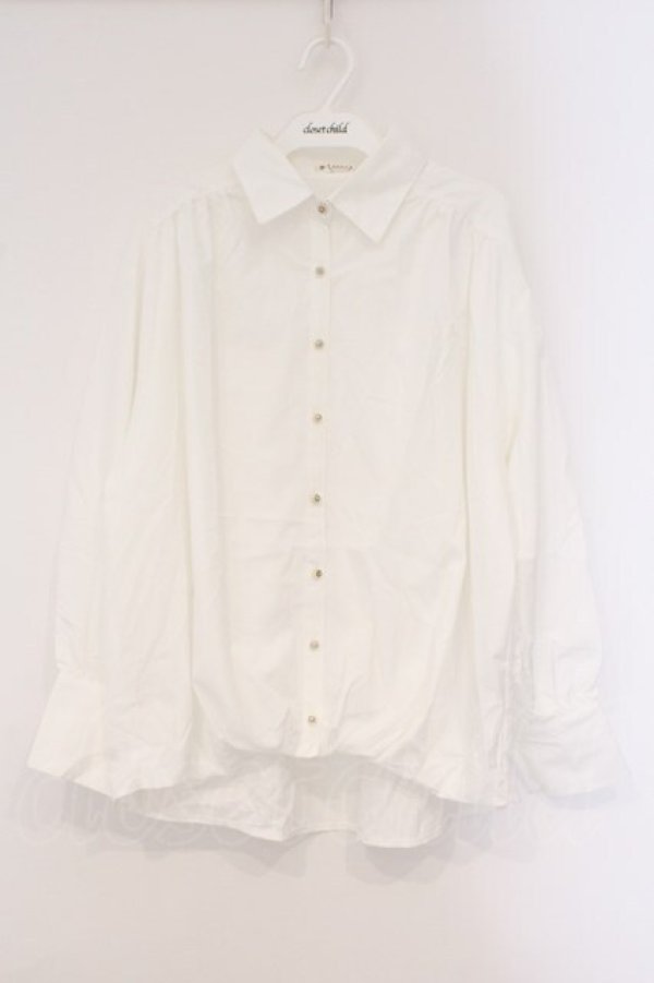 画像1: axes femme / ギャザーワイドバルーンブラウス F シロ O-26-03-29-085-AX-BL-YM-OS (1)