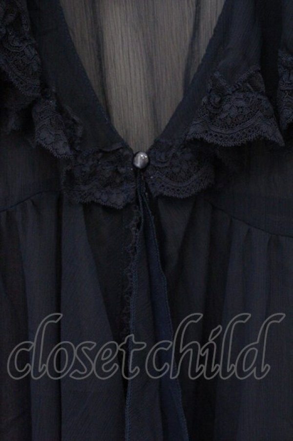 画像2: axes femme / レース×チュール楊柳ガウン F ネイビー O-26-03-29-087-AX-TO-YM-OS (2)