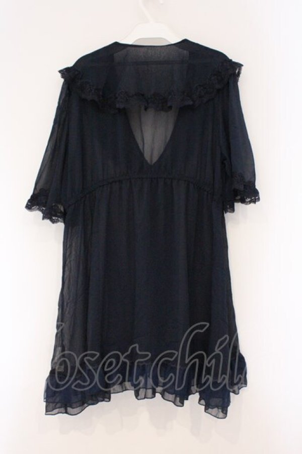 画像3: axes femme / レース×チュール楊柳ガウン F ネイビー O-26-03-29-087-AX-TO-YM-OS (3)